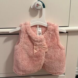 Carter's Soft Pink Fuzzy Vest with Bow
